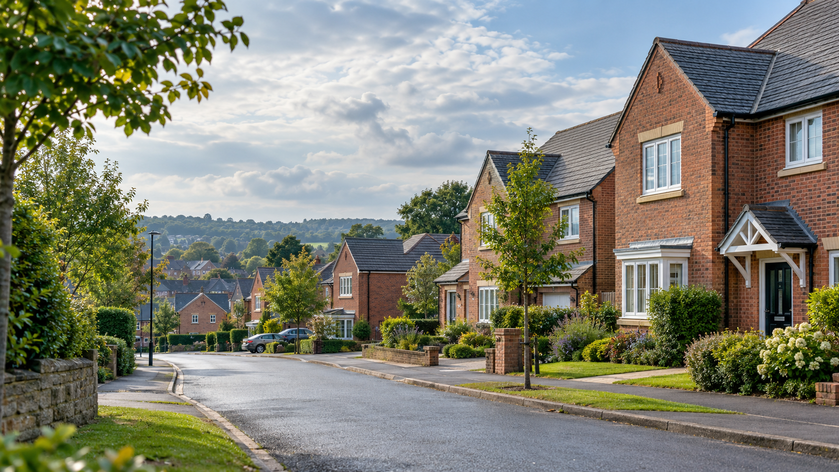 Well-kept homes and gardens in a North East neighbourhood